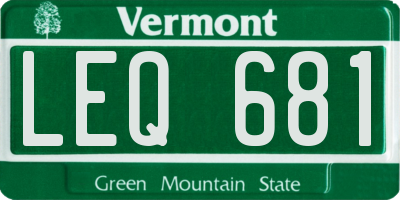 VT license plate LEQ681