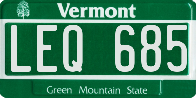 VT license plate LEQ685