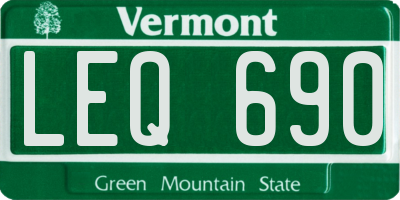 VT license plate LEQ690