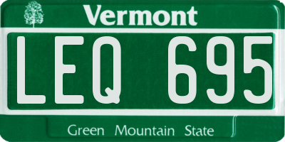 VT license plate LEQ695