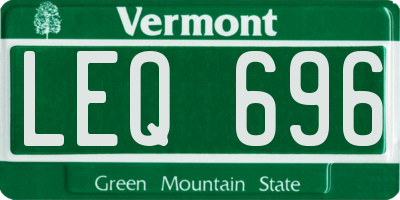 VT license plate LEQ696