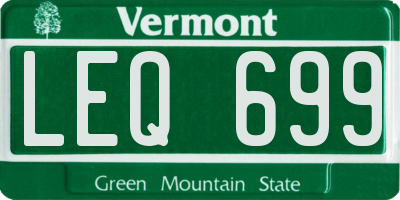 VT license plate LEQ699