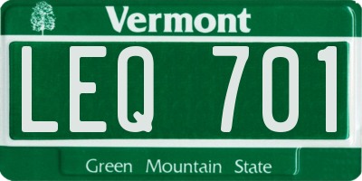 VT license plate LEQ701