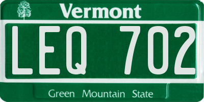 VT license plate LEQ702