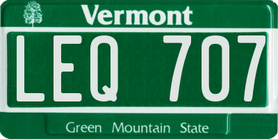 VT license plate LEQ707