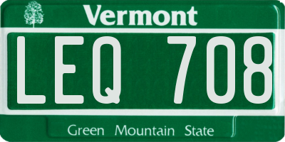 VT license plate LEQ708