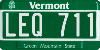 VT license plate LEQ711