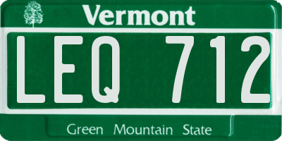 VT license plate LEQ712