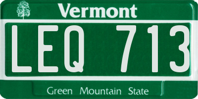 VT license plate LEQ713