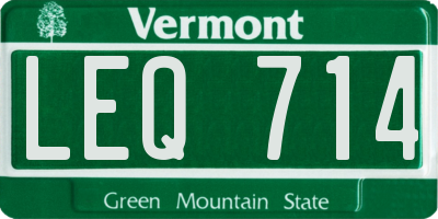 VT license plate LEQ714