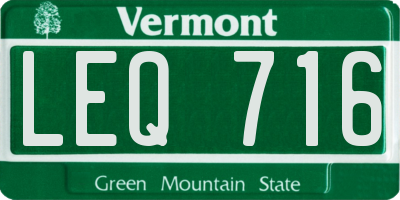VT license plate LEQ716