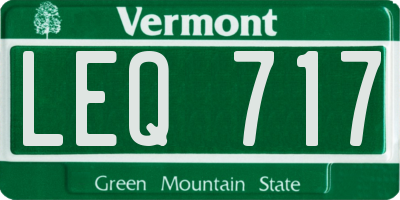 VT license plate LEQ717