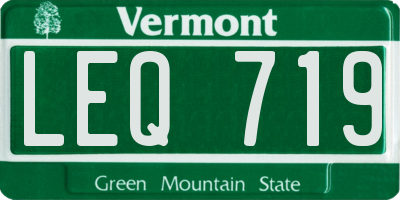 VT license plate LEQ719