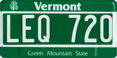 VT license plate LEQ720