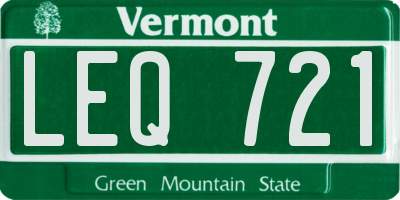 VT license plate LEQ721