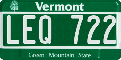 VT license plate LEQ722