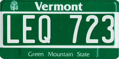 VT license plate LEQ723