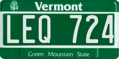 VT license plate LEQ724