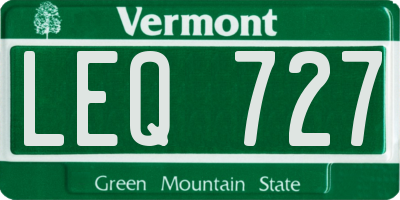 VT license plate LEQ727