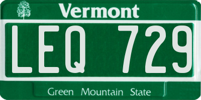 VT license plate LEQ729