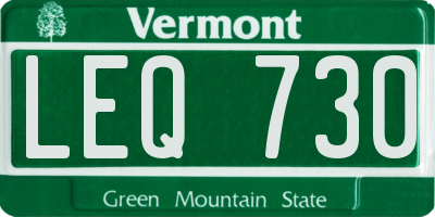 VT license plate LEQ730