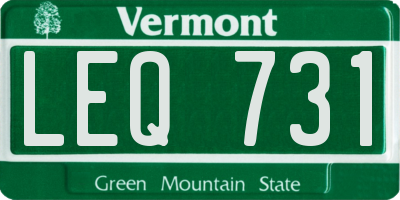 VT license plate LEQ731