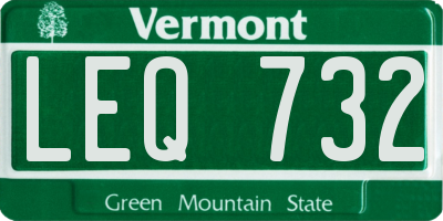 VT license plate LEQ732