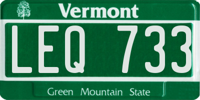 VT license plate LEQ733