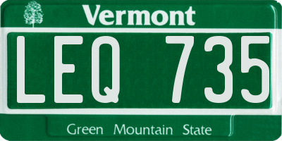 VT license plate LEQ735
