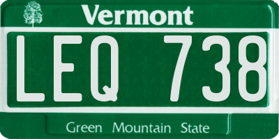 VT license plate LEQ738