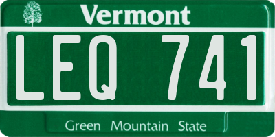 VT license plate LEQ741