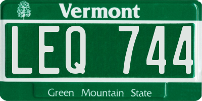 VT license plate LEQ744