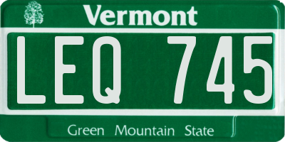 VT license plate LEQ745