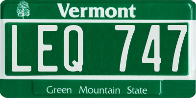 VT license plate LEQ747
