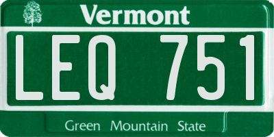 VT license plate LEQ751