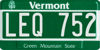 VT license plate LEQ752