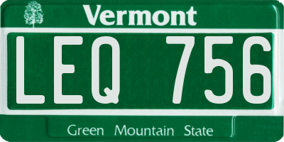 VT license plate LEQ756
