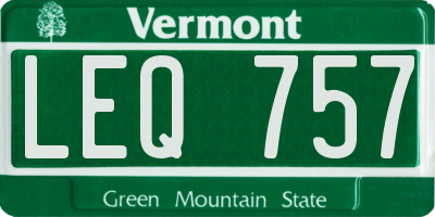 VT license plate LEQ757