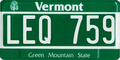 VT license plate LEQ759