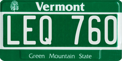 VT license plate LEQ760