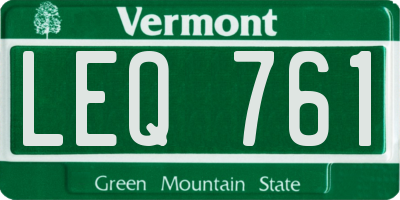 VT license plate LEQ761
