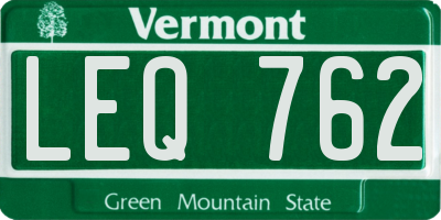 VT license plate LEQ762