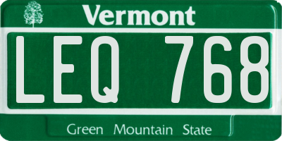 VT license plate LEQ768