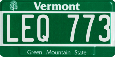 VT license plate LEQ773