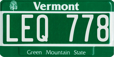 VT license plate LEQ778