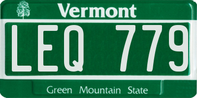 VT license plate LEQ779