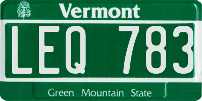 VT license plate LEQ783