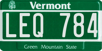 VT license plate LEQ784
