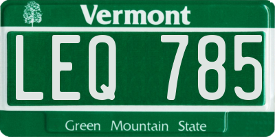 VT license plate LEQ785