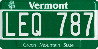 VT license plate LEQ787